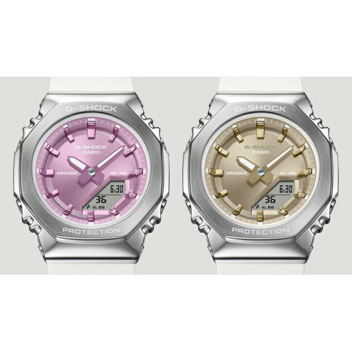 (最強配送) カシオ CASIO G-SHOCK GM-S2110-7A6JF スリムサイズ レディース ユニセックス ウォッチ 腕時計 ピンク文字盤 耐衝撃構造 20気圧防水 フルオートカレンダー機能付き　八角形フォルム【プレゼント】