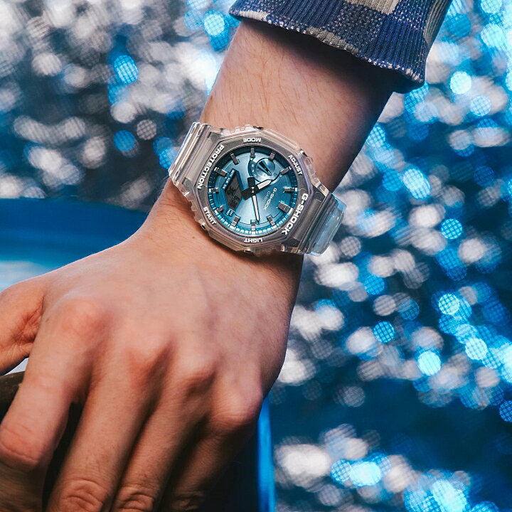 カシオ CASIO G-SHOCK GA-2100BM-7A2JF スケルトンウォッチ ブルー文字盤 フルオートカレンダー 20気圧防水