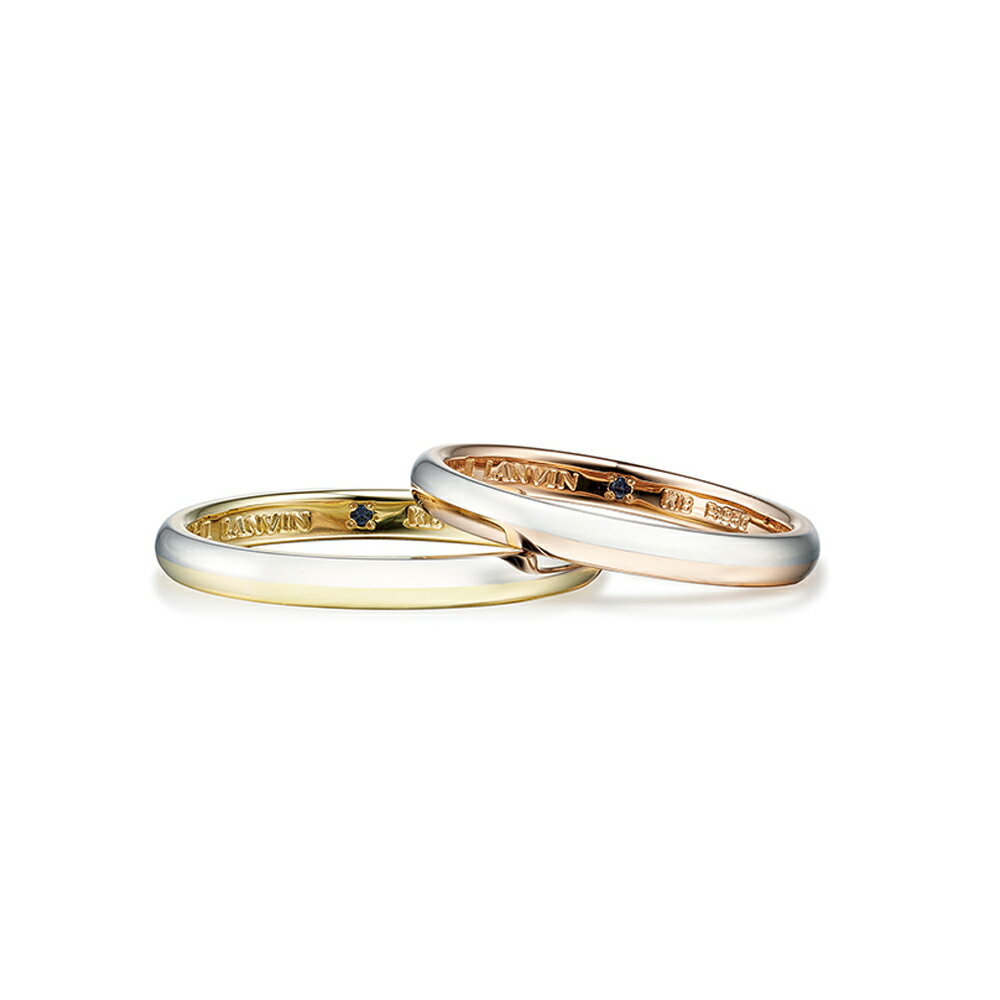 LANVIN (ランバン) La vie en bleu　結婚指輪 マリッジ リング 　Pt950/K18YG　左側 (5924067)【プレゼント】