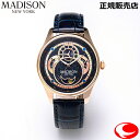 MADISON NEW YORK マディソン ニューヨーク 腕時計 イカロス MA011011-5 時・分・秒、マルチカレンダー(月・日付・曜日)、ムーンフェイズ ネイビー カーフストラップ(2)