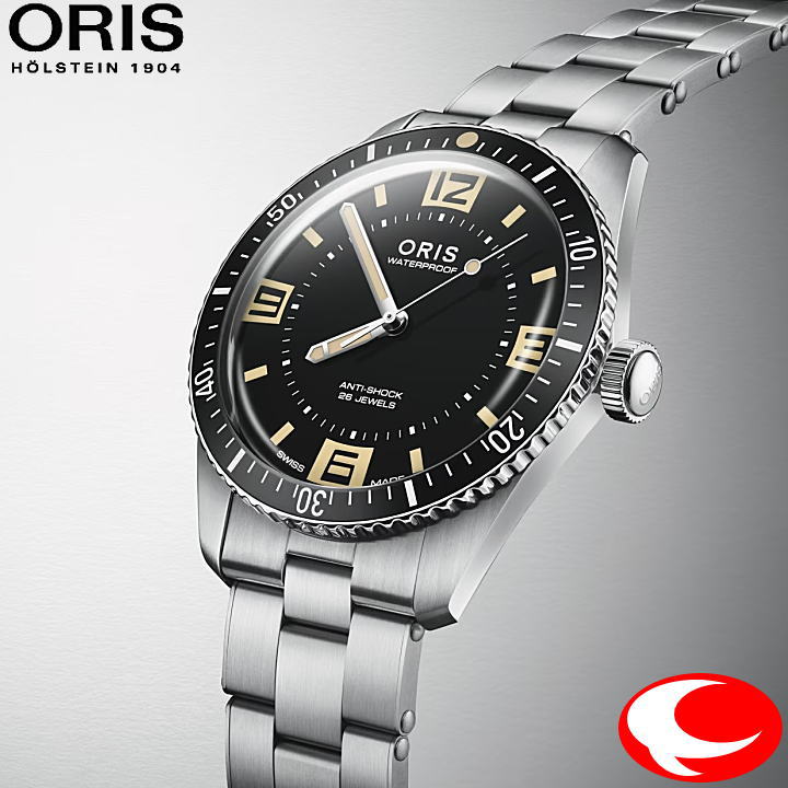 ORIS オリスダイバース 60周年アニバーサリーエディション 40.00mm ステンレススティールケース、ミニッツスケールトップリング 自動巻 0173377724034-Set