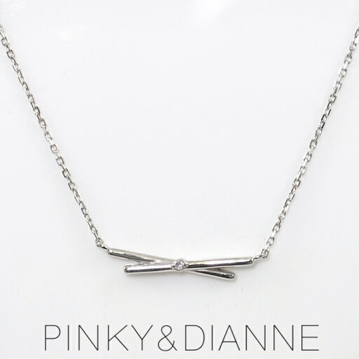 Pinky&Dianne シルバー ネックレス リボン型 ダイヤモンド入り プラチナコーティング VPCPD51659 Pinky&Dianne シルバー ネックレス リボン型 ダイヤモンド入り プラチナコーティング VPCPD51659