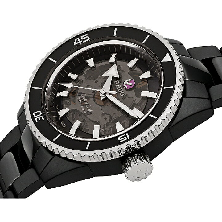 正規5年間保証【RADO】ラドー CAPTAIN COOK キャプテンクック HIGH-TECH CERAMIC 腕時計 R32127152 自動巻　43.0mm　157g パワーリザーブ最大80時間 ニバクロン搭載 耐磁　ハイテクセラミックス -ラドー公式サイト登録/正規販売店【送料無料】【プレゼント】