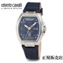 (最強配送)roberto cavalli BY FRANCK MULLER ロベルトカヴァリ バイ フランクミュラー 自動巻き RV1G124L0031 ブルーベルト Genuine liather【送料無料】【父の日】【プレゼント】【ギフト】【当店人気上位モデル】【プレゼント】