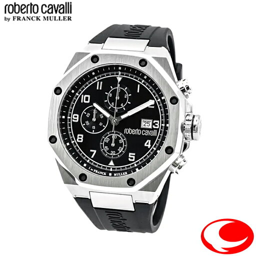 roberto cavalli BY FRANCK MULLERロベルトカヴァリ バイ フランクミュラー RV1G259P0031 メンズ腕時計 ブラック文字盤 roberto cavalli BY FRANCK MULLERロベルトカヴァリ バイ フランクミュラー RV1G259P0031 メンズ腕時計 ブラック文字盤