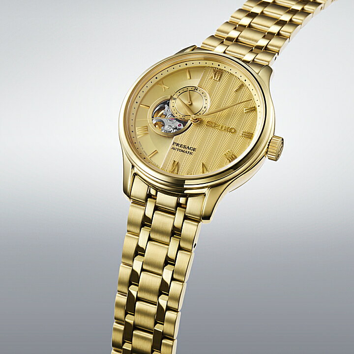 （最強配送）SEIKO セイコーウオッチ 腕時計 プレザージュ Japanese Garden SARY264 メンズ オールゴールドカラー 日常生活用防水 オープンハート メカニカル 自動巻き オートマティック