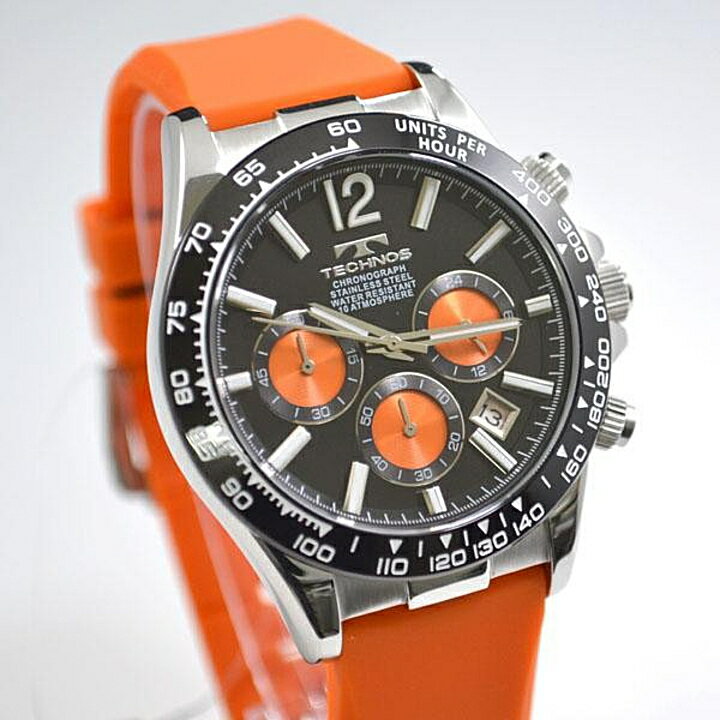 （最強配送）テクノス TECHNOS クオーツ　オレンジ10気圧防水 メンズ クロノグラフ　T8C03BO【最安値挑戦】【送料無料】【ギフト包装】【クリスマス】【初売り】