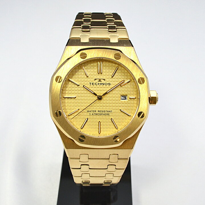 (あす楽)テクノス(TECHNOS) メンズ 腕時計　5気圧防水 T9C07GC 最新定番モデル ゴールドPVD 八角形 オクタゴン【送料無料】\55,000【プレゼント】