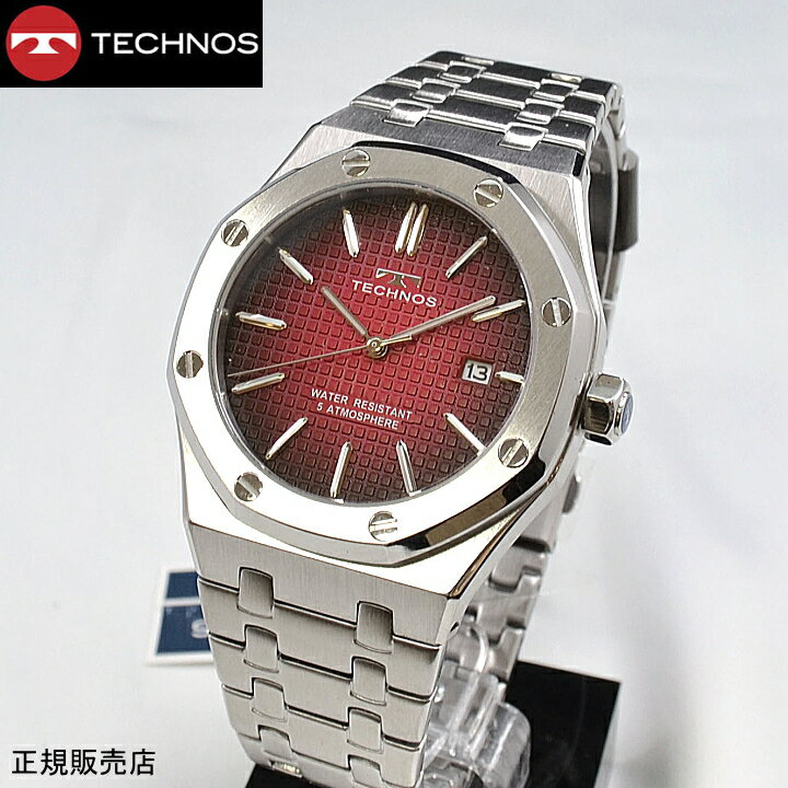 (最強配送)テクノス(TECHNOS) 腕時計 5気圧防水 T9C07SR 最新定番モデル レッドグラデーション文字盤 【最安値挑戦】【送料無料】【ギフト包装】【父の日】【プレゼント】