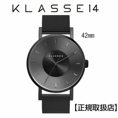 （あす楽）［クラス14］KLASSE14 腕時計 42mm VOLARE DARK METAL Black ステンレスメッシュバンド  VO17BK005M 