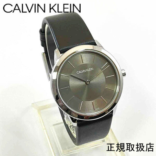 カルバンクライン 腕時計（メンズ） (あす楽) カルバン・クライン ミニマル　腕時計　K3M221C4 CALVIN KLEIN minimal 35mm グレー　レディー　正規品/1年保証 ※ CALVIN KLEINロゴ 【名入れ】【包装】【送料無料】 【クリスマス】カルバンクライン　ミッドサイズ