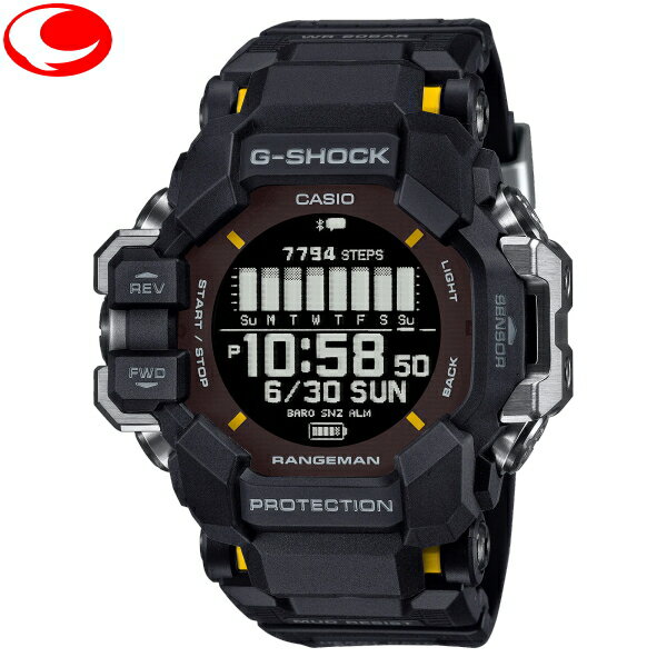 楽天時計・宝石のヨシイ（あす楽） カシオ CASIO G-SHOCK RANGEMAN（レンジマン） GPR-H1000-1JR ブラック メンズ 腕時計 心拍計 GPS機能 Bluetooth連携 USB充電 ソーラー充電 タイドグラフ バイオマスプラスチック 血中酸素レベル計測 9つのアクティビティモード 高度 気圧 方位【カシオ祭】