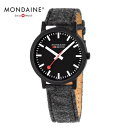 (あす楽)[モンディーン]　ウォッチ Mondaine SBB essence エッセンス　フェルト　 41mmブラック　 MS1.41120.LH 　各レッド専用ベルト付き　 【楽ギフ_包装】【　【文字入れ/刻印可能】