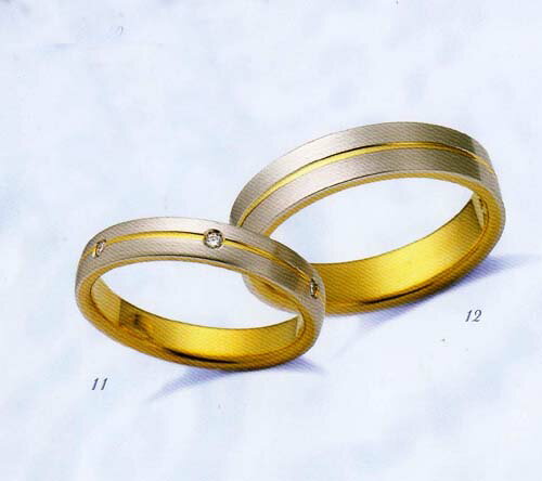 LANVIN (ランバン 指輪) La vie en bleu　結婚指輪 マリッジ リング 　コンビダイヤモンド入り(左側） 【ギフト包装】【のし】【送料無料】