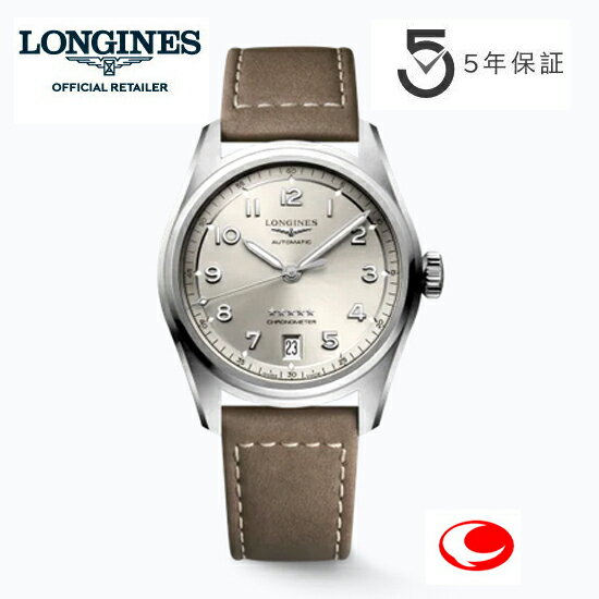 【ご購入特典あります。】（5年間保証）LONGINES SPIRIT ロンジン スピリット　ベージュ革ベルト　人気の37mm サイズ L34104632 　L3.410.4.63.2 正規輸入品 メンズ ユニセックス 腕時計 オートマッティク 自動巻き 【ロンジン正規販売店】