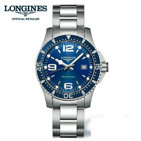 ロンジン 腕時計（メンズ） 〇【ご購入特典あります。】LONGINES ロンジン ハイドロ コンクエスト スポーツ コレクション　39mm　ブルー文字板　［クオーツ］ L3.730.4.96.6　-ロンジン正規販売店-【送料無料】【包装】L37304966