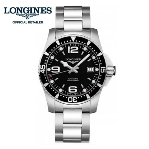 ロンジン 腕時計（メンズ） (あす楽)【ご購入特典あります。】（5年間保証）LONGINES ロンジン 腕時計 ハイドロコンクエスト 41mm　300m防水　自動巻　　L3.742.4.56.6 正規品 　ロンジン公式サイト登録/正規販売店- L37424566　シリコン製ひげぜんまい