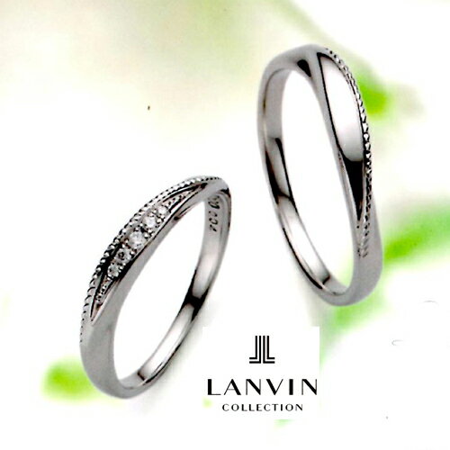 LANVIN (ランバン) La vie en bleu　ダイヤモンド　結婚指輪 マリッジ リング (左側） Pt950 コンビ (5924080)【RCP】【送料無料】【楽ギフ_名入れ】【楽ギフ_のし宛書】【楽ギフ_包装】【楽ギフ_メッセ入力】05P04Jun19