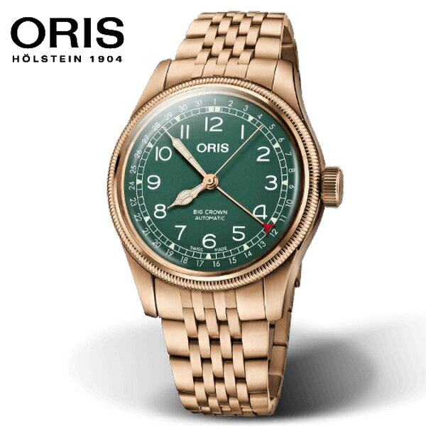 クーポン 正規品 ORIS BIG CROWN オリス ビッグクラウン ブロンズ ポインターデイト 01 754 7741 3167-07 8 20 01 グリーン文字盤 （真空パックシート入り）