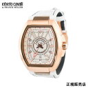(あす楽)(ご購入特典 ロベルトカヴァリのカフスプレゼント) ロベルトカヴァリ バイ フランクミュラー roberto cavalli by FRANCK MULLER メンズ 腕時計 自動巻 RV1G207L0051 ピンクゴールドカラー ホワイトベルト【送料無料】【父の日】【プレゼント】【ギフト】