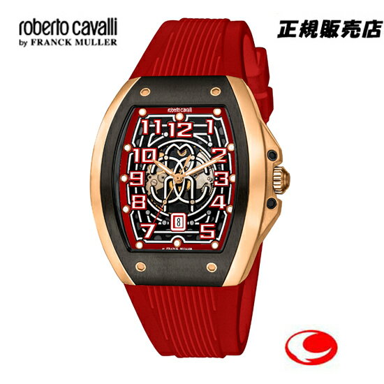 （あす楽）ロベルトカヴァリ バイ フランクミュラー roberto cavalli by FRANCK MULLER　レッドラバーベルト 自動巻　メンズ 腕時計 RV1G205P1051 【送料無料】【父の日】【プレゼント】【ギフト】【包装】最新モデル