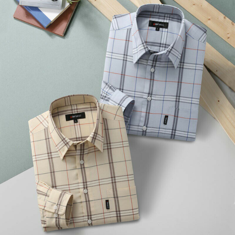 シニアファッション メンズ 80代 70代 60代 90代 春夏 タータンチェック 長袖シャツ 2色組 おじいちゃ..