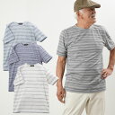 シニアファッション メンズ 80代 70代 60代 90代 春夏梨地ボーダー ポケット付き丸首Tシャツ おじいちゃん 服 プレゼント 紳士服 男性 祖父 お年寄り 老人 高齢者