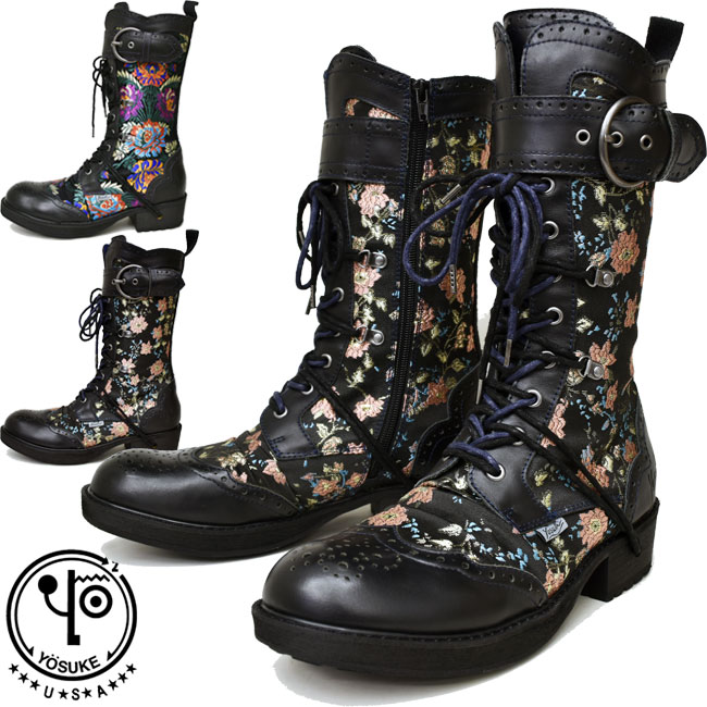目玉商品 ヨースケ Yosukeレースアップブーツ 編み上げ 本革 レザーレディース 全2色 22 5 人気ブランドを Robisz To