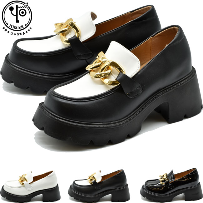ヨースケ YOSUKE 厚底ローファー 厚底パンプス ハイソール レディース 全3色 22.5-25 1310017 セール
