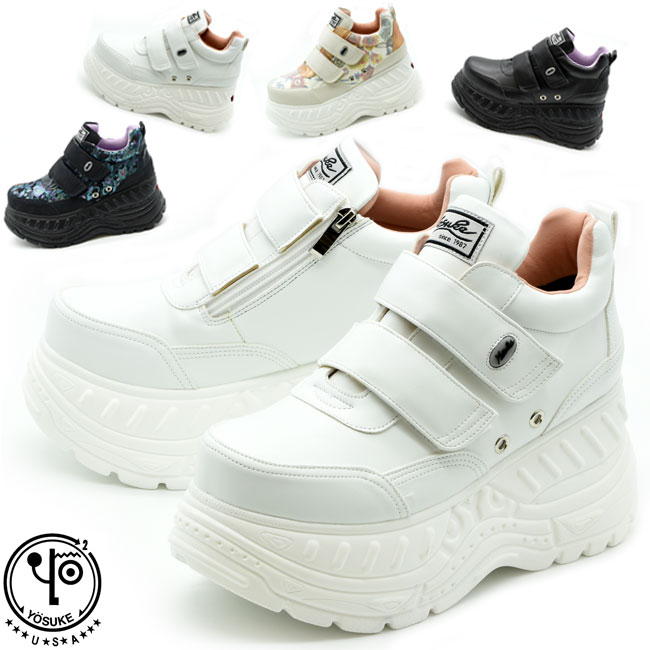 【公式コラボアイテム】 【 返品無料 交換無料 】 【 ショップ袋プレゼント 】 ヨースケ YOSUKE 厚底スニーカー ベルクロ ストラップ レディース 全4...