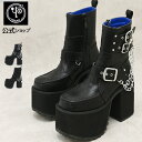 【公式SHOP特典キズ補修液付】【直営SHOP限定】 ヨースケ YOSUKE 厚底ブーツ レディース エンジニアブーツ ショート チェーン付き 11.5cm厚底ヒール