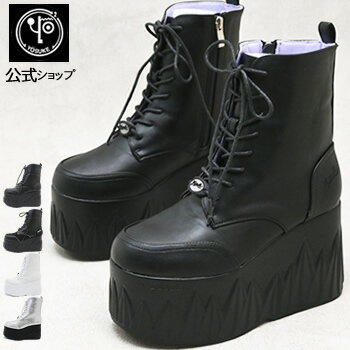ヨースケ公式キズ補修液付 YOSUKE 厚底スニーカー 厚底ブーツ レースアップブーツ レディース ハイカット 歩きやすい 10cm 厚底フラット 靴