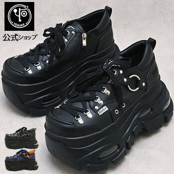 ヨースケ 厚底スニーカー 公式キズ補修液付 YOSUKE 厚底シューズ メンズ 10cmエアーソール 厚底靴 ライブ用 黒
