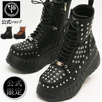 ヨースケ 厚底スニーカー公式キズ補修液付 YOSUKE 厚底ブーツ メンズ スタッズ 歩きやすい 8.3cmボリュームソール 靴