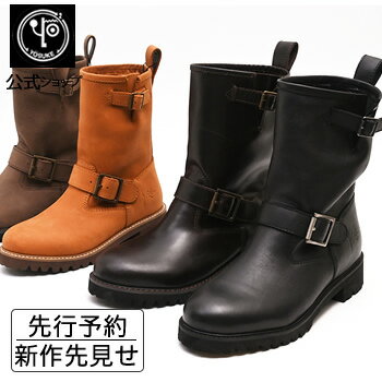 【予約販売2月下旬入荷予定】 ヨースケ YOSUKE エンジニアブーツ レディース 本革 ショート丈 歩きやすい 4cm ヒール