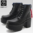 【公式SHOP特典キズ補修液付】 ヨースケ YOSUKE 厚底ブーツ メンズ レースアップブーツ 10cm ヒールブーツ ブラック(4)