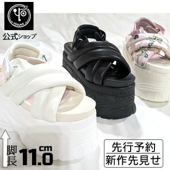 予約特典付 / ヨースケ サンダル 予約販売5月下旬頃入荷予定 YOSUKE 厚底サンダル ストラップ レディース 美脚効果 脚長効果のある 約11cmボリュームソール 靴 黒 白 ピンク 和柄 ライブ イベント バンド ステージ用 ◎公式キズ補修液付
