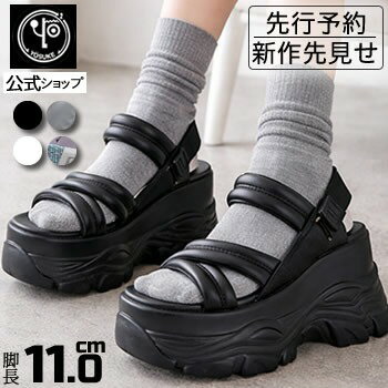 予約特典付 / ヨースケ サンダル 予約販売5月下旬頃入荷予定 YOSUKE 厚底サンダル ウエッジソール レディース バックベルト 靴 黒 白 シルバー 歩きやすい 疲れない 約11cmヒール ◎公式キズ補修液付