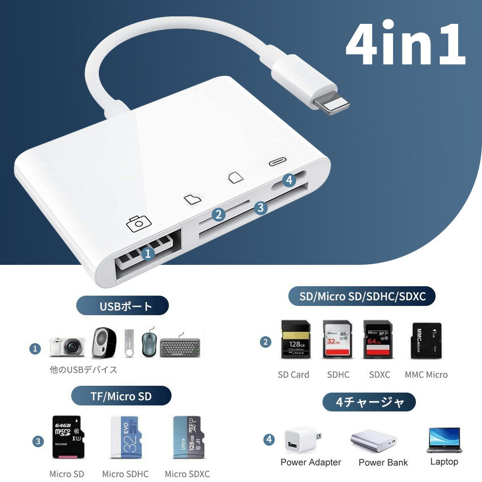 10OFFݥ󤢤 18ޤǡSDɥ꡼ iphone ꡼ lightning USB3.0 ޥsdɥ꡼ ꡼ microsdɥ꡼ iPad iOS 4in1ե ѥå  ̿ ư iPhone15 14 13 12pro б