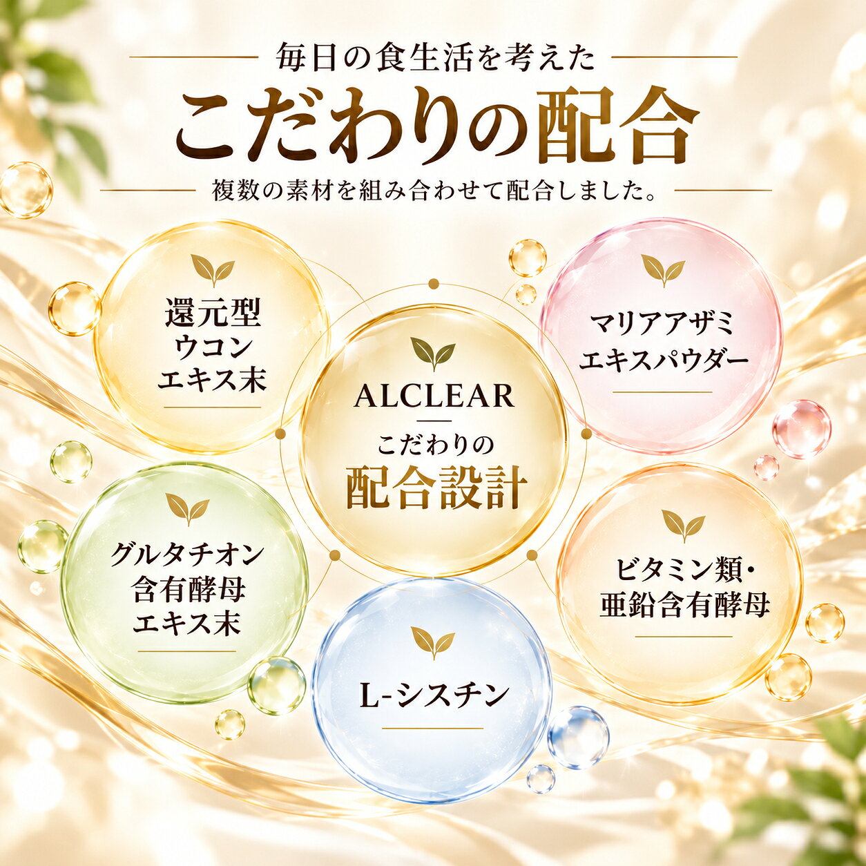 【新発売★レビュー募集中】ALCLEAR アルクリア サプリメント 還元型ウコンエキス末 マリアアザミエキスパウダー グルタチオン含有酵母エキス末 ビタミンB群 L-シスチン 亜鉛含有酵母 健康補助食品 30包 90粒 個包装 日本製 yotsuba-vidvan-10000006 よつ葉 サンプル画像3