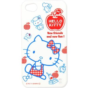 【大特価】【新品】ハローキティ(HELLOKITTY)iPhone4 4S対応バックカバーホワイトアップル／I4S-KT2