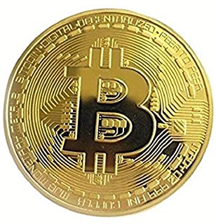 【送料無料】ビットコインBitCoin 仮想通貨 (ゴールド)直径4センチ　コインケース入り レプリカコイン【代金引換不可】