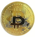 【送料無料】ビットコインBitCoin 仮想通貨 (ゴールド)直径4センチ コインケース入り レプリカコイン【代金引換不可】