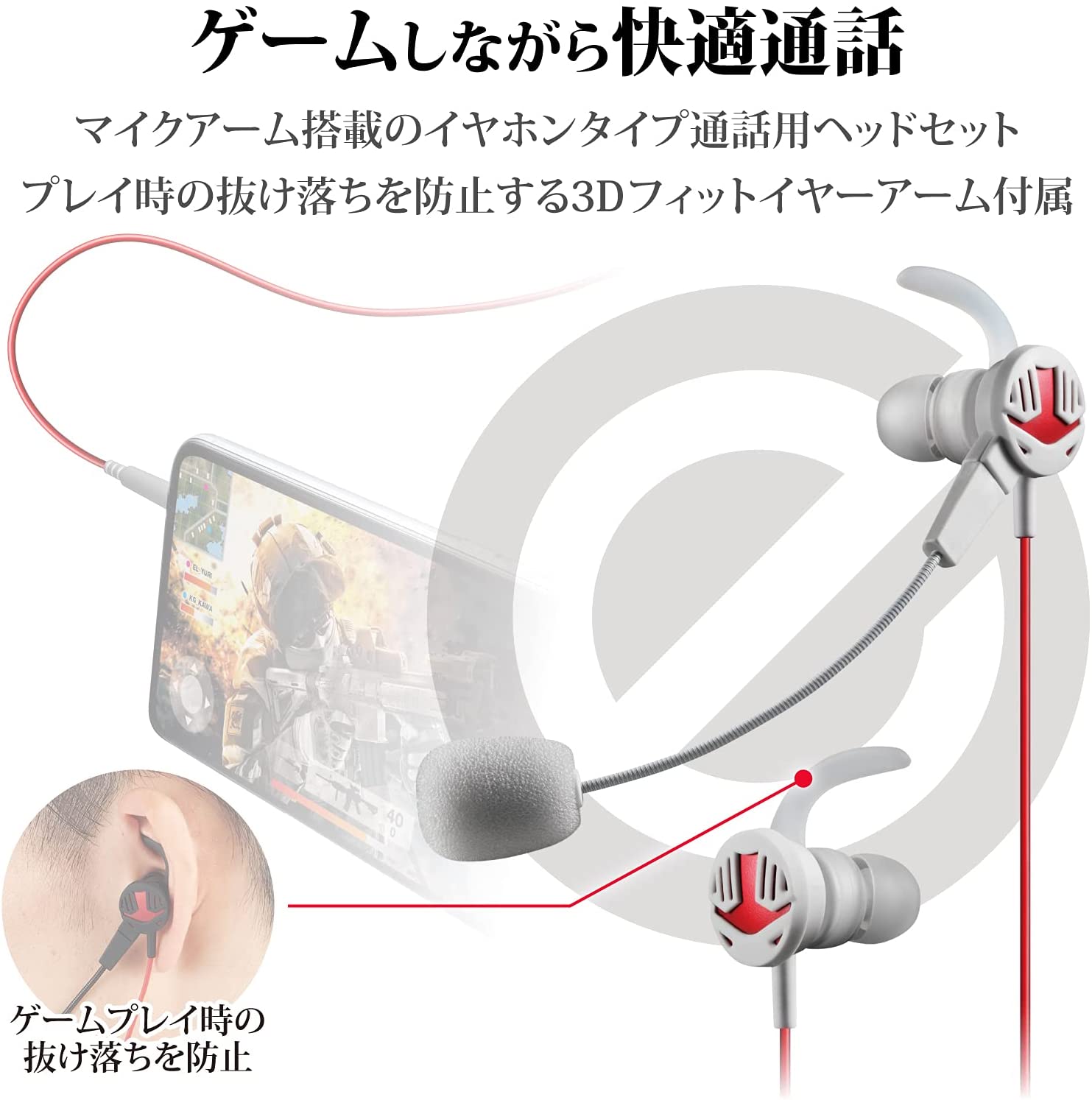 【送料無料】【新品】エレコム 通話用ヘッドセット イヤホン φ3.5mm4極ミニプラグ HS-GS30EWH(1セット)　ELECOMGAMING 2