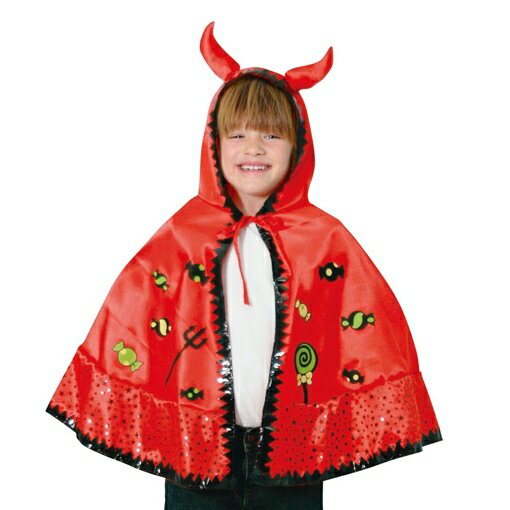 着やす抜群のデビルケープです。可愛いプリントも入ってるよ。 【セット内容】フード付きケープ 【着丈】45センチ ※写真はイメージサンプルです。あくまでイメージですので、実際の商品と異なります。 （外箱の保証は致しません。） 当店では、商品の初期不良等の返金・交換は致しておりません。申し訳ございませんが万が一初期不良等ございましたらメーカー様に直接お問い合わせをお願い致します。 商品によっては、外箱に（擦り傷・凹み・破れ等）のダメージがある場合がございます。 こちらの商品はゆうメール・普通郵便・定形外郵便での配送のため送料無料とさせていただいております。商品名に記載してあります通り、代金引換不可の商品となっております。ご指定された場合は、 一旦キャンセルとさせていただきます。 お支払方法を代金引換以外のお支払方法で、再度ご注文いただきますようお願い致します。 尚、郵便事故の責任は負うことが出来ませんので、予めご了承ください。 【関連キーワード】 コスチューム コスプレ　デビルケープ 子供用　CHILDDEVILCAPE 着丈45cm　ハロウィン　衣装　イベント　パーティ　宴会　おもちゃ　玩具　