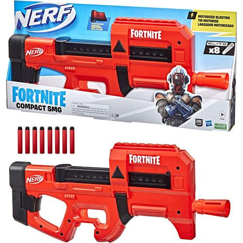 【送料無料】ナーフ フォートナイト FORTNITE コンパクト SMG サブマシンガン エリート公式ダーツ8本付属【北海道 東北 離島発送不可】単3×4本使用（別売り）