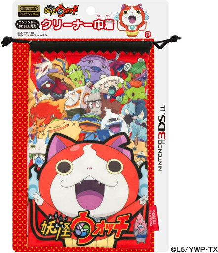 【新品】妖怪ウォッチ NINTENDO3DSLL対応 クリーナー巾着 レッド プレックス 【新品】妖怪ウォッチ NINTENDO3DSLL対応 クリーナー巾着 レッド プレックス
