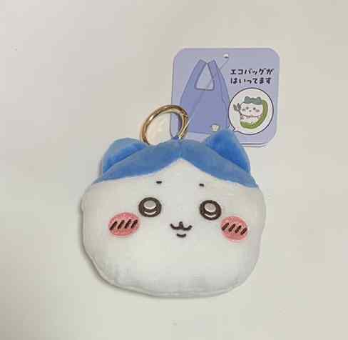 ちいかわ エコバッグ入りおかおマスコット（ハチワレ）【代金引換不可】【定形外郵便】グレイ・パーカ