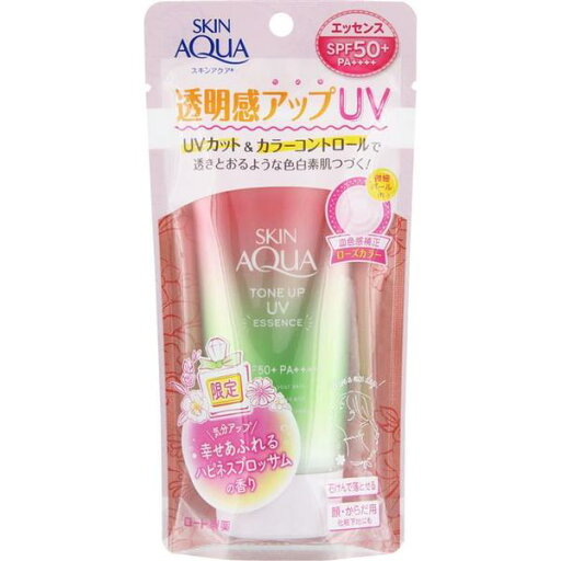 ロート製薬 スキンアクア トーンアップUVエッセンス ハピネスオーラ ローズカラー 80g ロート製薬 スキンアクア トーンアップUVエッセンス ハピネスオーラ ローズカラー 80g