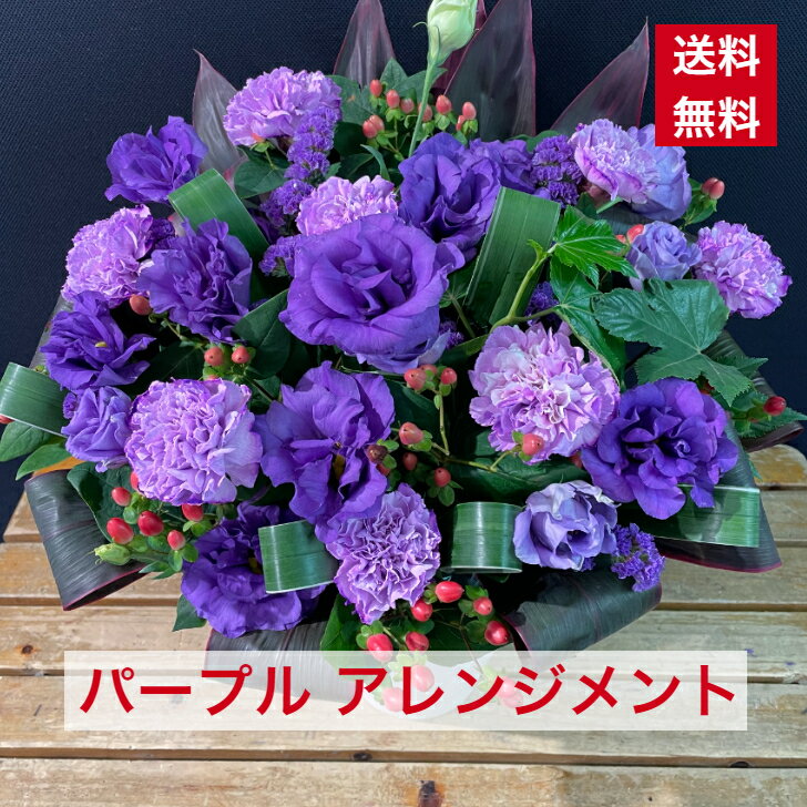 アレンジメント パープル系 紫系 送料無料 パープル 紫 バイオレット 綺麗な色 綺麗な紫 紫色 敬老の日 敬老 古希 喜寿 還暦 賀寿 お彼岸 御供え 御供 供花 8370 アレンジメント オシャレ アレンジ花 父の日 おすすめのサムネイル